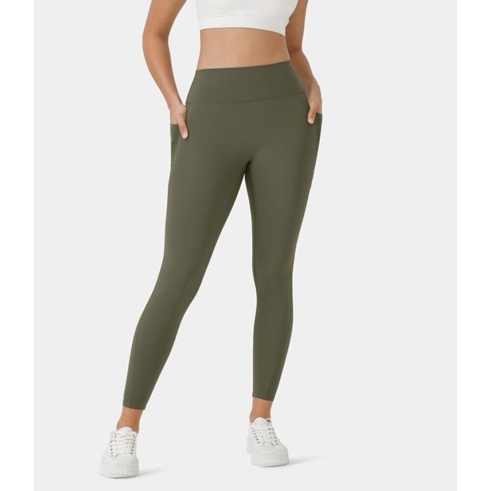 Halara Softlyzero Plush Thermal High Waisted Side Pocket Yoga Leggings Large NEW